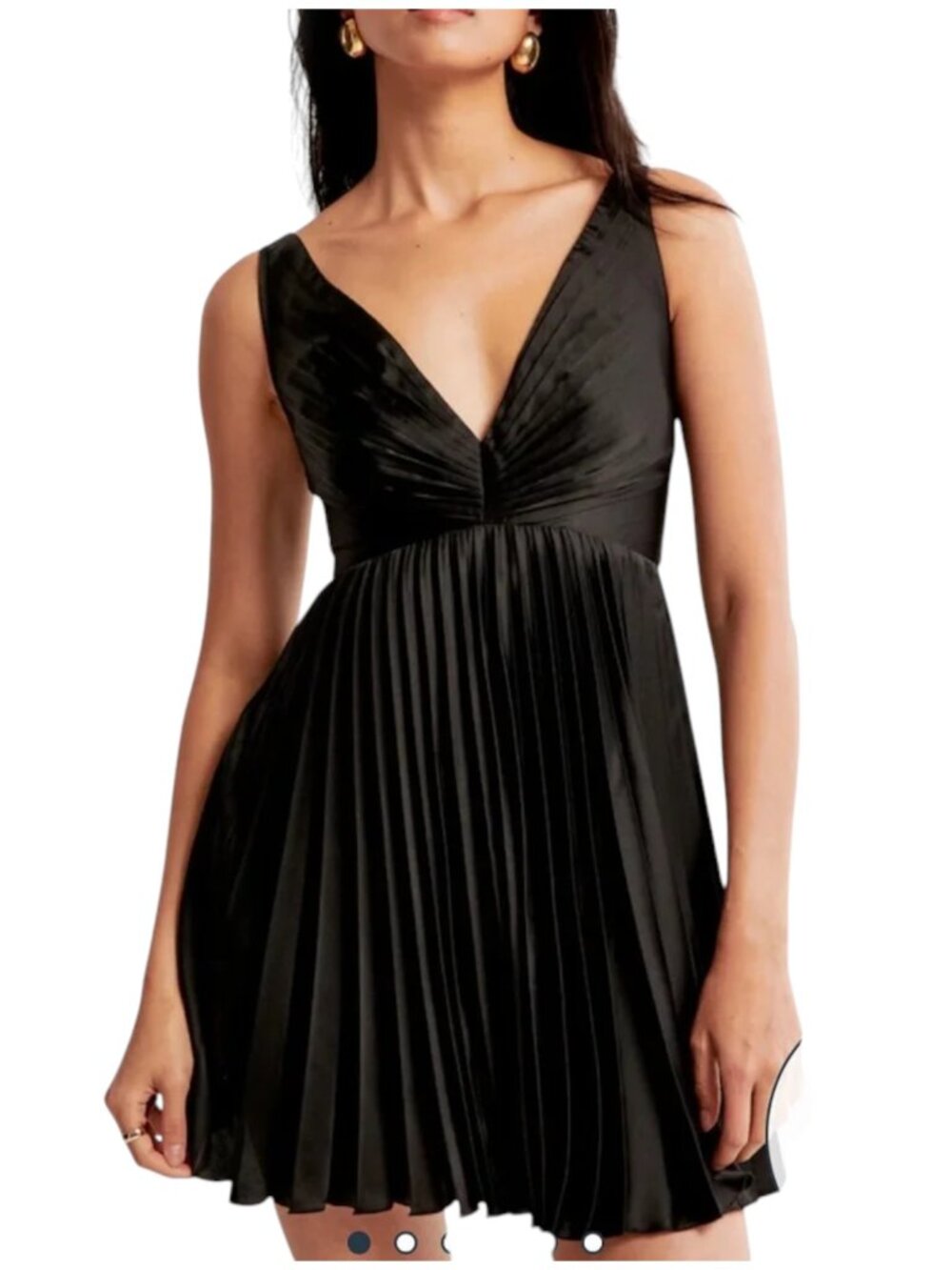 Abercrombie and Fitch Black Pleated Mini Dress